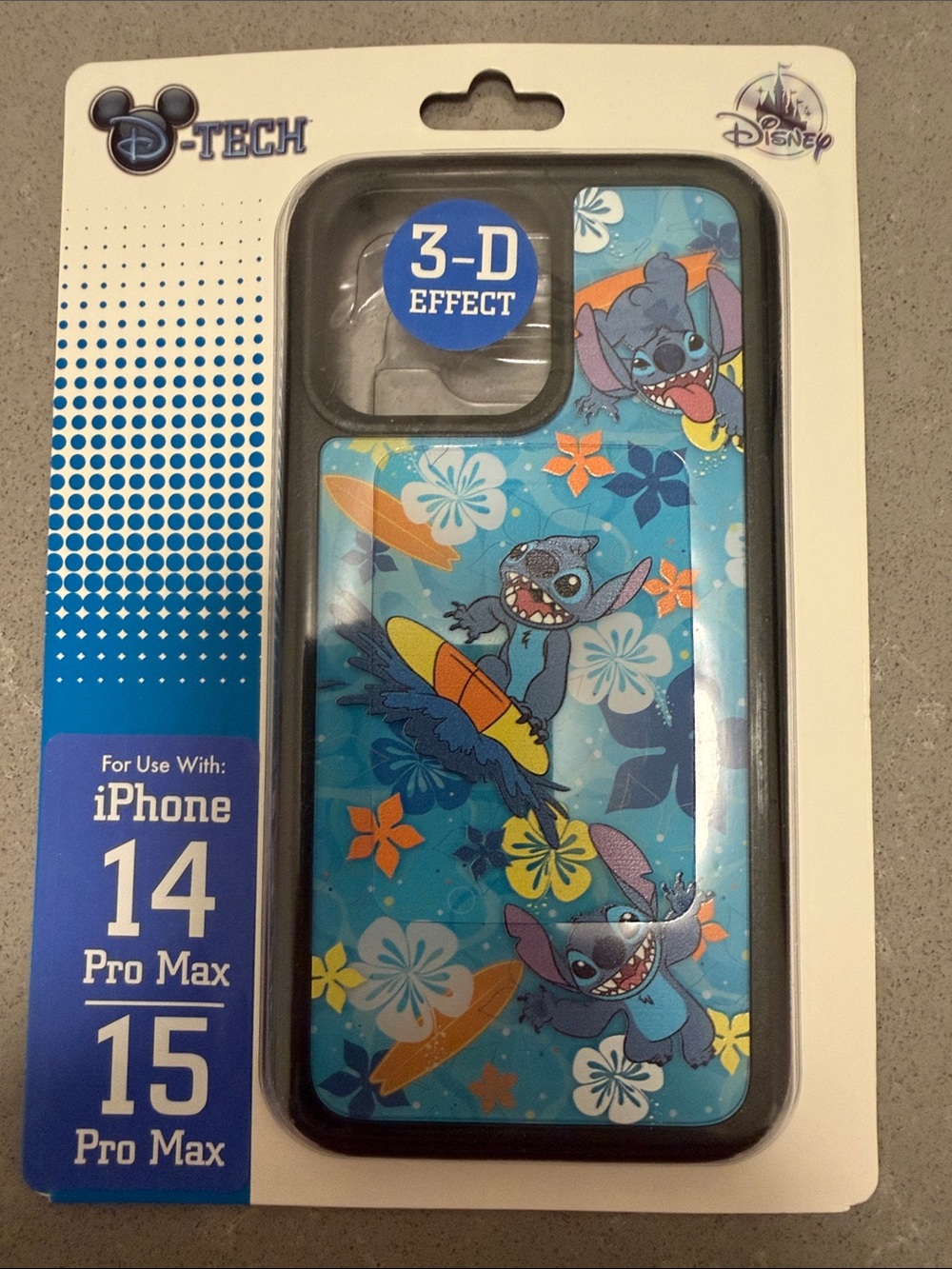 Disney Parks Stitch Tropical Surf iPhone 14/15 Pro Max Case - Blue